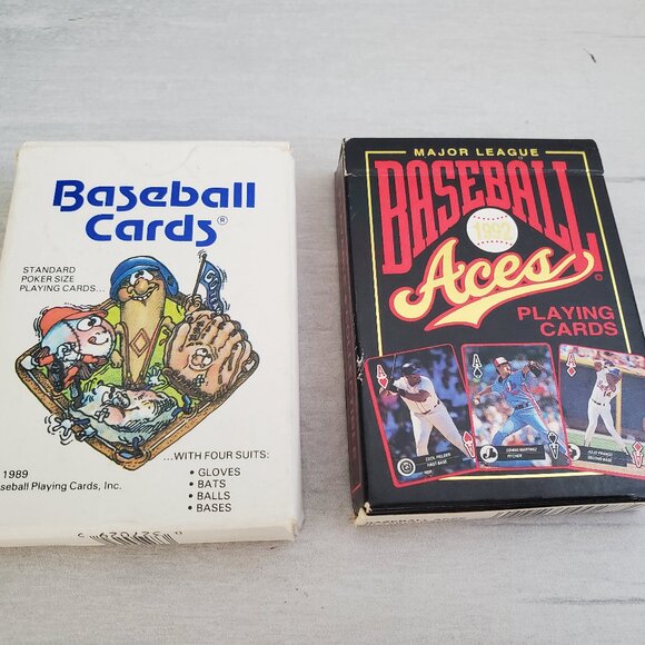 Vintage Baseball Playing Cards Funny Playing Cards Deck Set Of 2 Major League - Picture 1 of 5